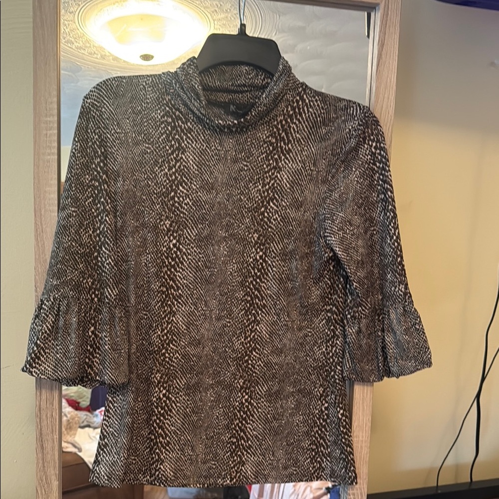 Women's Animal Print Mock turtleneck